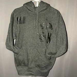 Men’s grey and black size small hoodie.